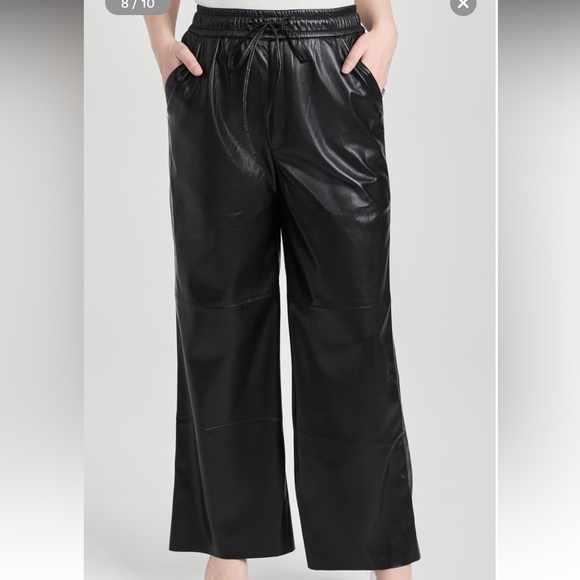 NWT Good American Leather Wide Leg Pants - Picture 1 of 9
